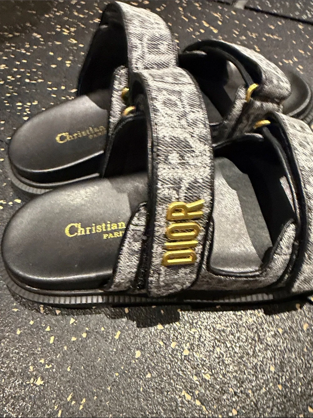 Grey Logo Jacquard Strap Sandals - Picture 2 of 3